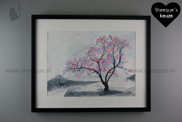 aquarel schilderij kersenboom 